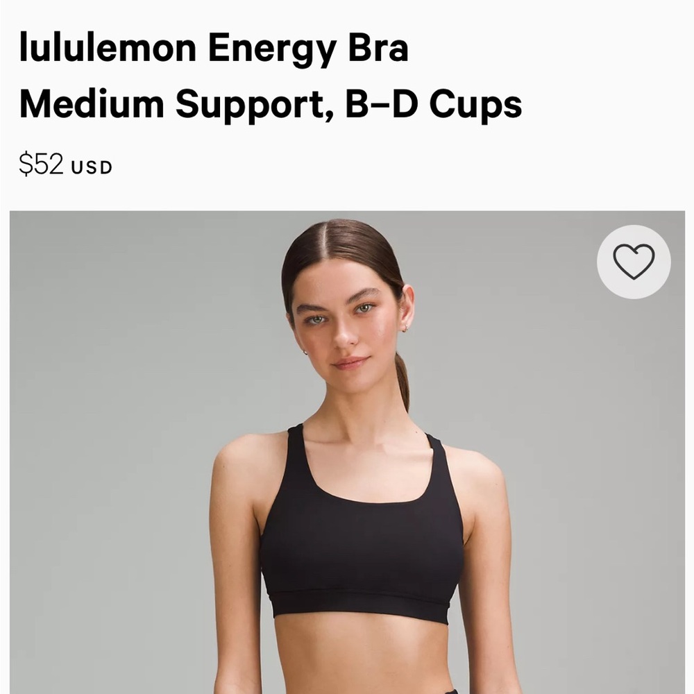 Lululemon Energy Bra Medium Support, B-D Cups